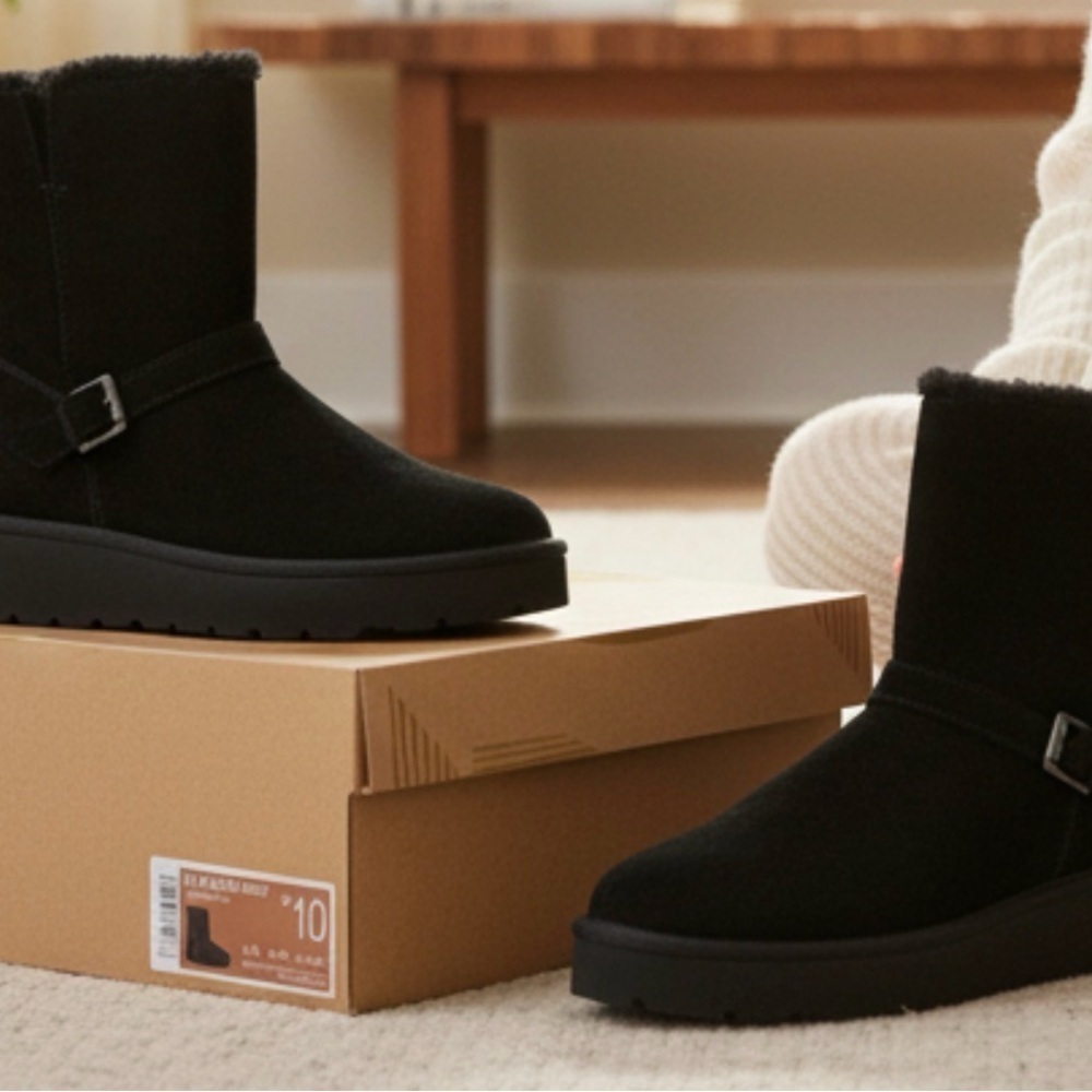 Koolaburra by Ugg W Kelissa Short Women's Black Fur-Lined Boots, NEW - Picture 3 of 3